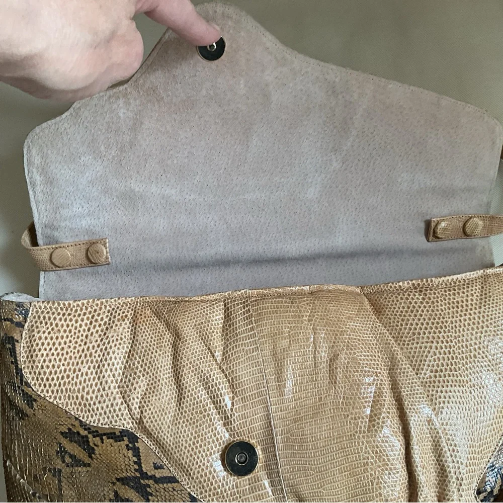 W.A. Thompson & Co Snake Skin Shoulder Bag Convertible Clutch LARGE RARE VINTAGE